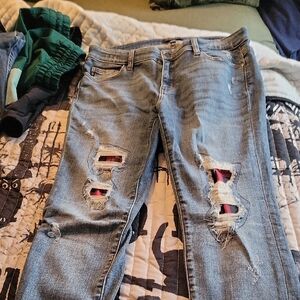 Judy Blue Distressed Light Blue Boyfriend Jeans